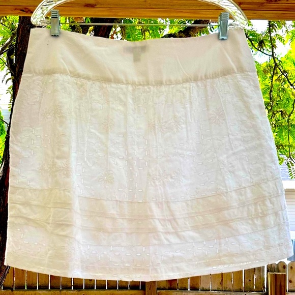 Banana Republic Dresses & Skirts - Banana Republic Crochet Eyelet White Mini Skirt 100% Cotton size 12